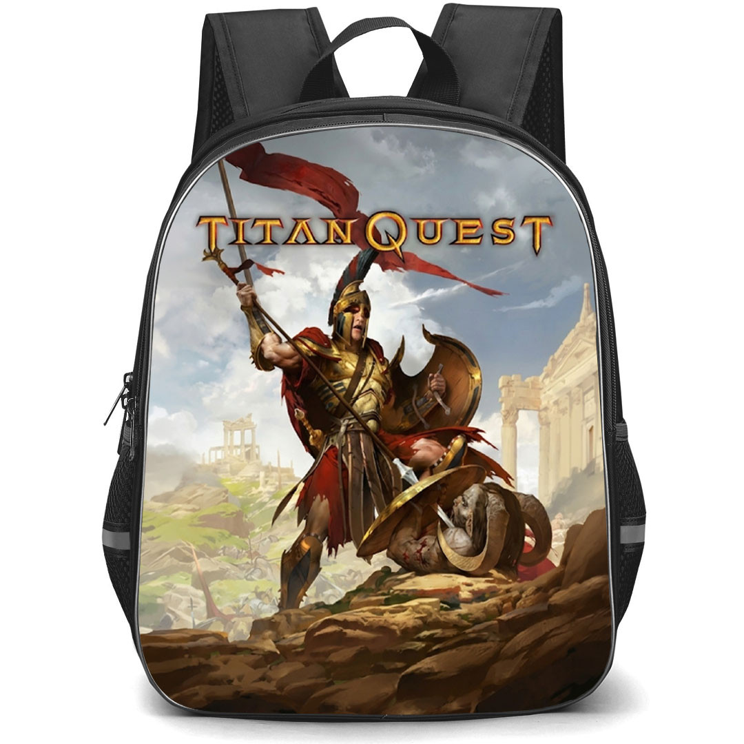 Titan Quest Backpack School Bag StudentPack - Titan Quest Game Cover Art Poster