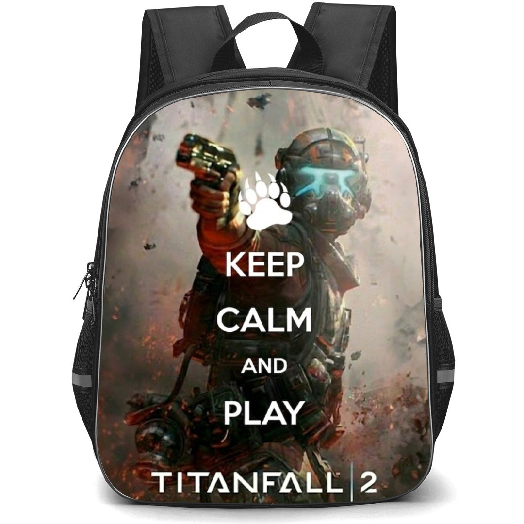 Titanfall Backpack School Bag StudentPack - Titanfall 2 Keep Calm And Play