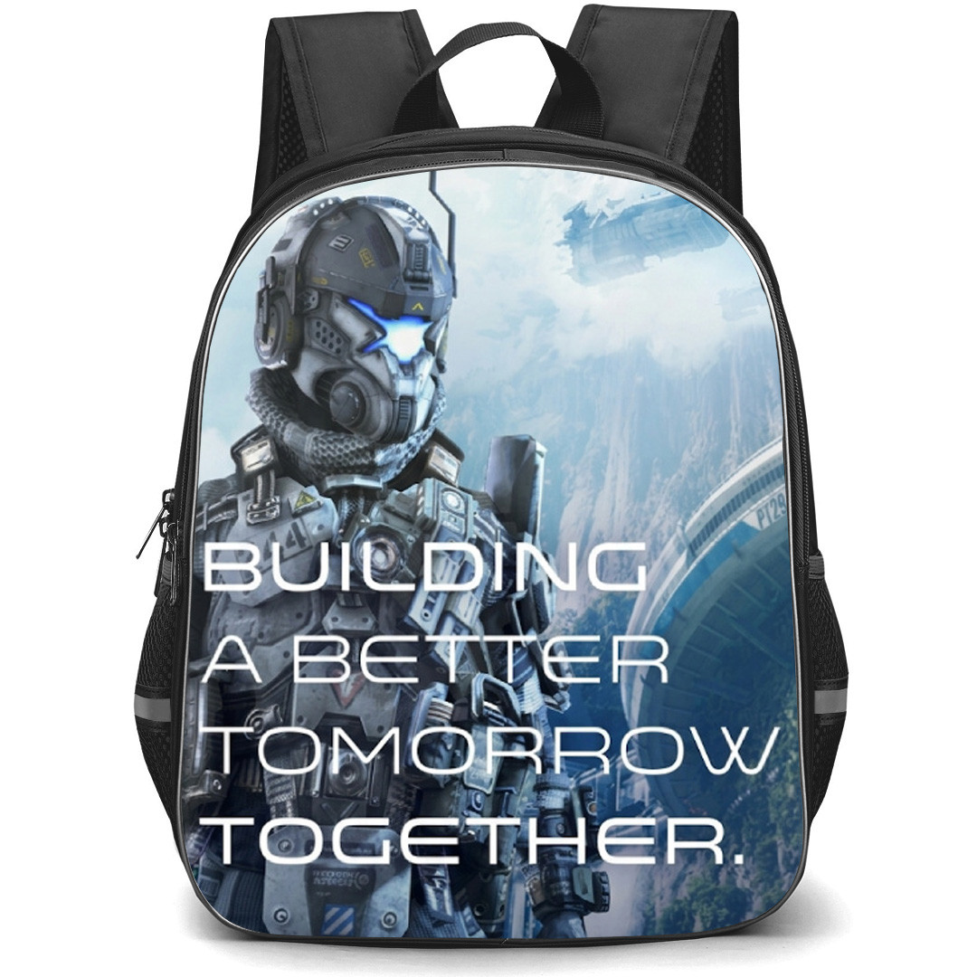 Titanfall Backpack School Bag StudentPack - Titanfall Build Better Tomorrow Together Poster