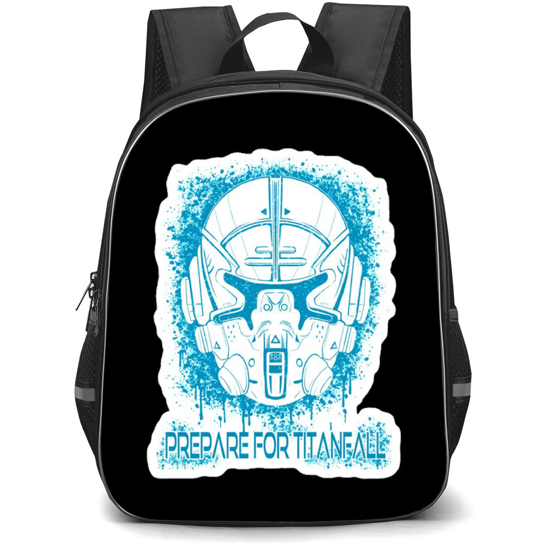 Titanfall Backpack School Bag StudentPack - Titanfall Helmet Prepare For Titanfall Sticker