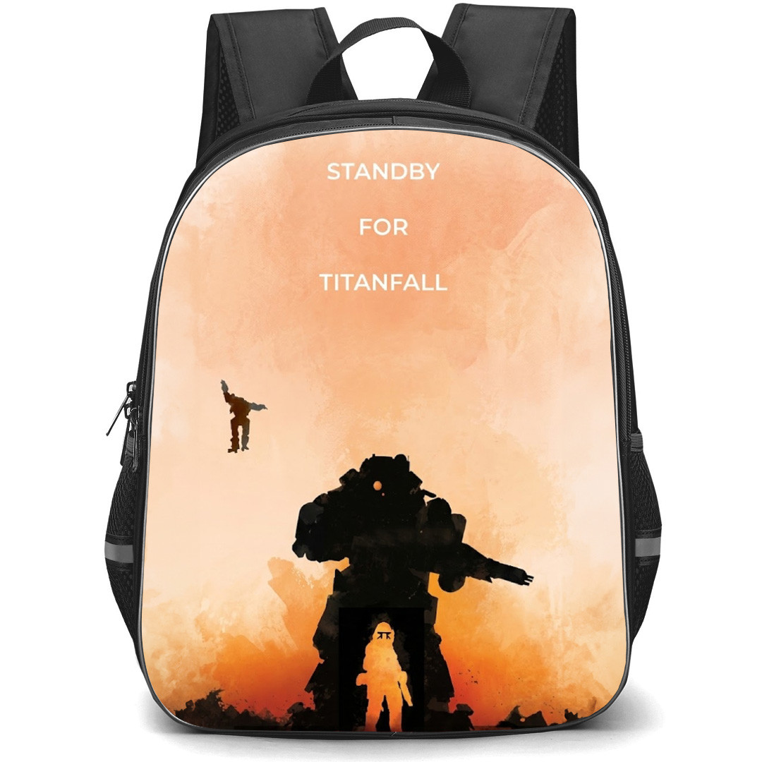 Titanfall Backpack School Bag StudentPack - Titanfall Standby For Titalfall Silhouette Art Poster