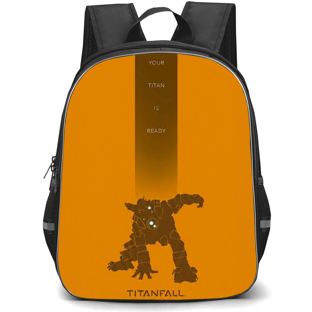 Titanfall Backpack School Bag StudentPack - Titanfall Your Titan Is Ready Silhouette Poster