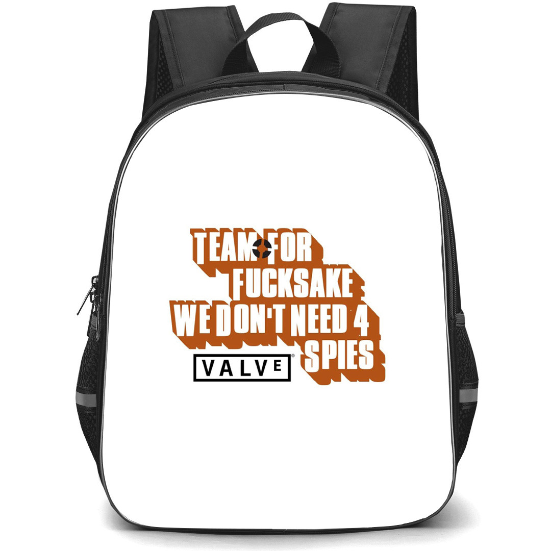 Team Fortress Backpack School Bag StudentPack - Team Fortress Phrase Poster On White Background