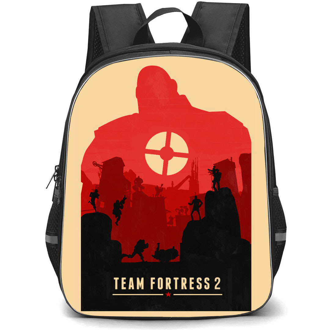 Team Fortress Backpack School Bag StudentPack - Team Fortress Silhouette Art Game Poster