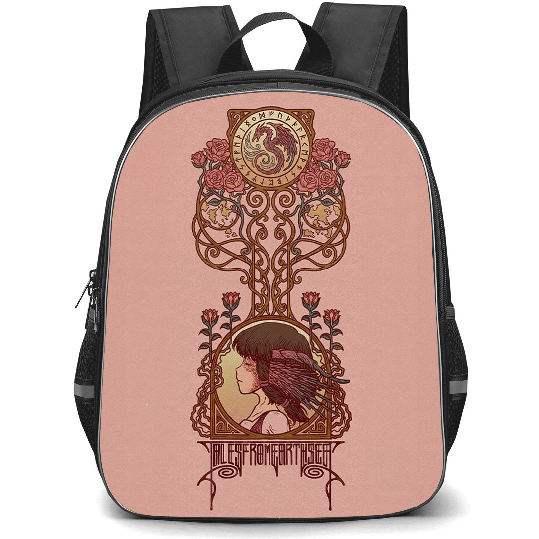 Tales of Earthsea Therru Backpack School Bag StudentPack - Therru Floral Vintage Anime Poster