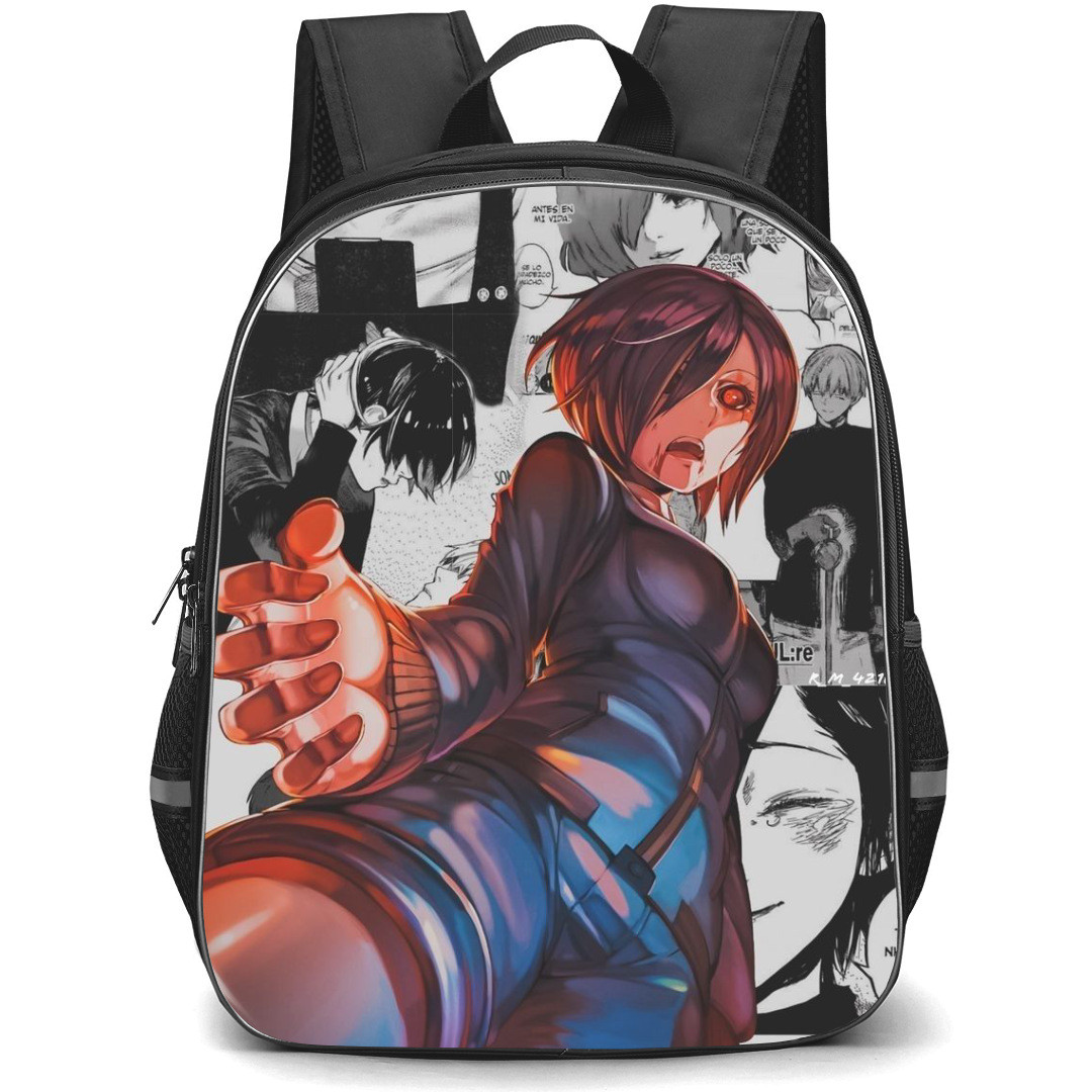 Tokyo Ghoul Touka Kirishima Backpack StudentPack - Touka Kirishima Shocked Grey Comic Background