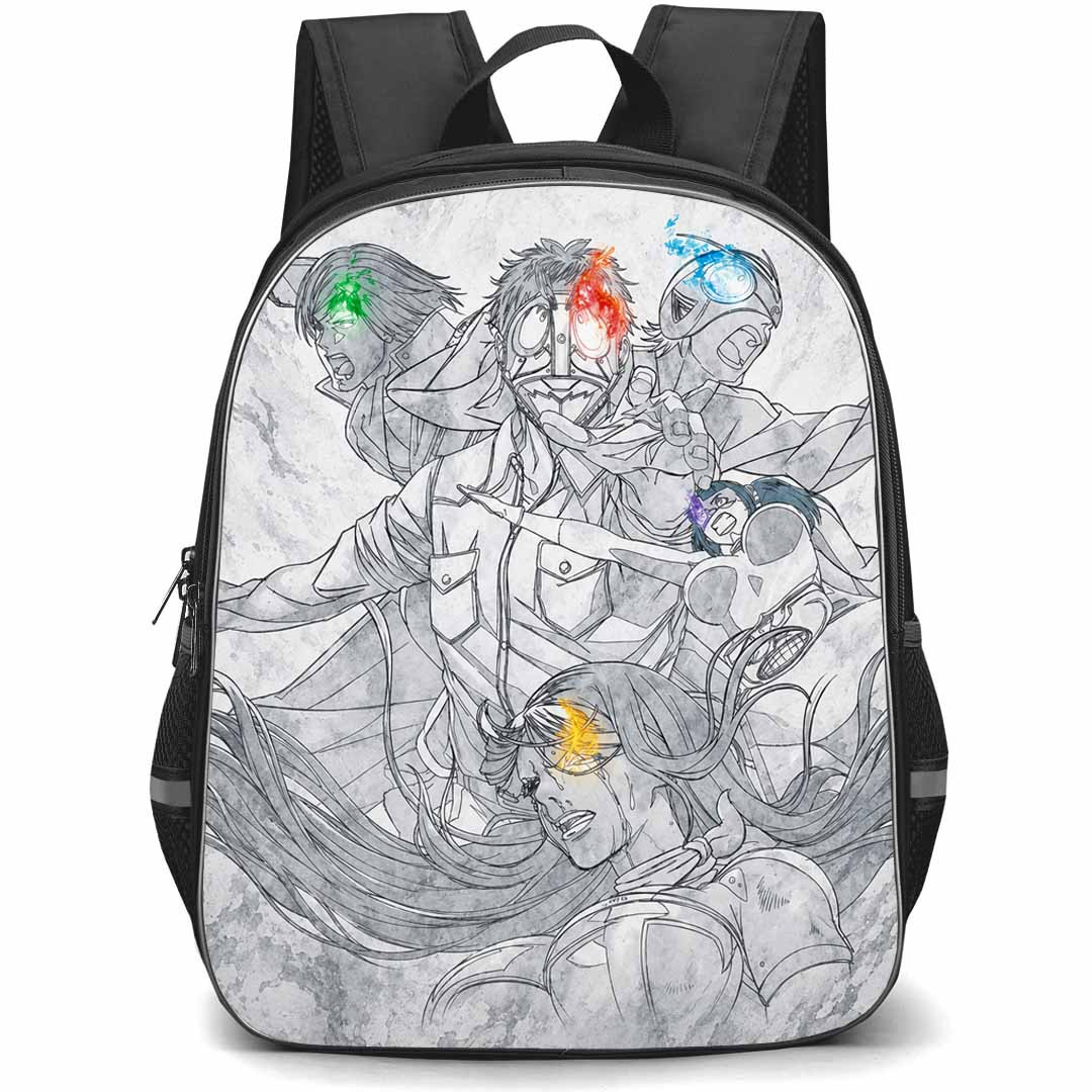 Tojima Wants To Be A Kamen Rider Backpack School Bag StudentPack - Tojima Wants To Be A Kamen Rider Character Sketch Art Poster