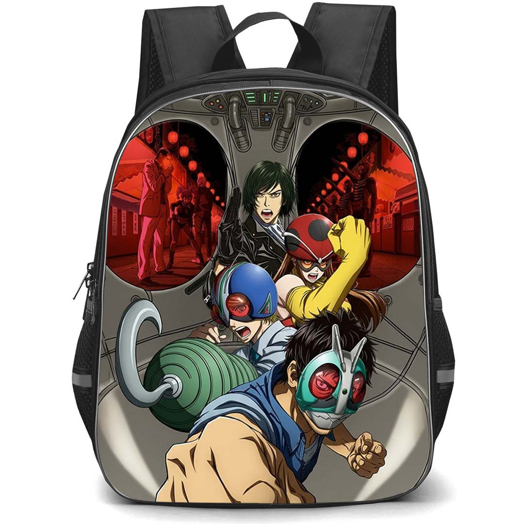 Tojima Wants To Be A Kamen Rider Backpack School Bag StudentPack - Tojima Wants To Be A Kamen Rider Cockpit Interior View Character Group Battle Poster