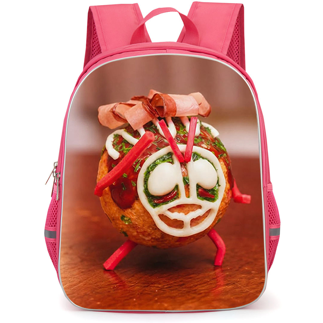 Tojima Wants To Be A Kamen Rider Takoyaki Backpack School Bag StudentPack - Takoyaki Mascot Character Cute Fried Ball Food Art Poster
