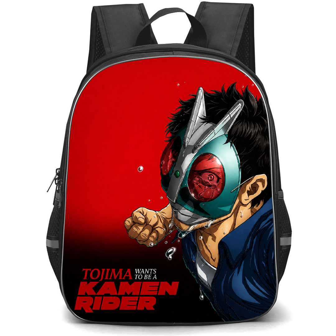 Tojima Wants To Be A Kamen Rider Tanzaburo Tojima Backpack School Bag StudentPack - Tanzaburo Tojima Crying Red Eye Masked Poster