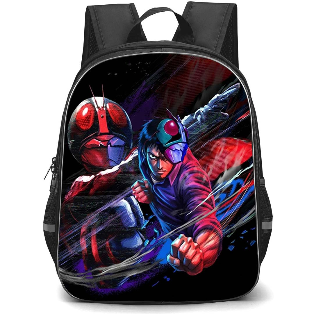 Tojima Wants To Be A Kamen Rider Tanzaburo Tojima Backpack School Bag StudentPack - Tanzaburo Tojima Dynamic Masked Fighter Illustration Poster