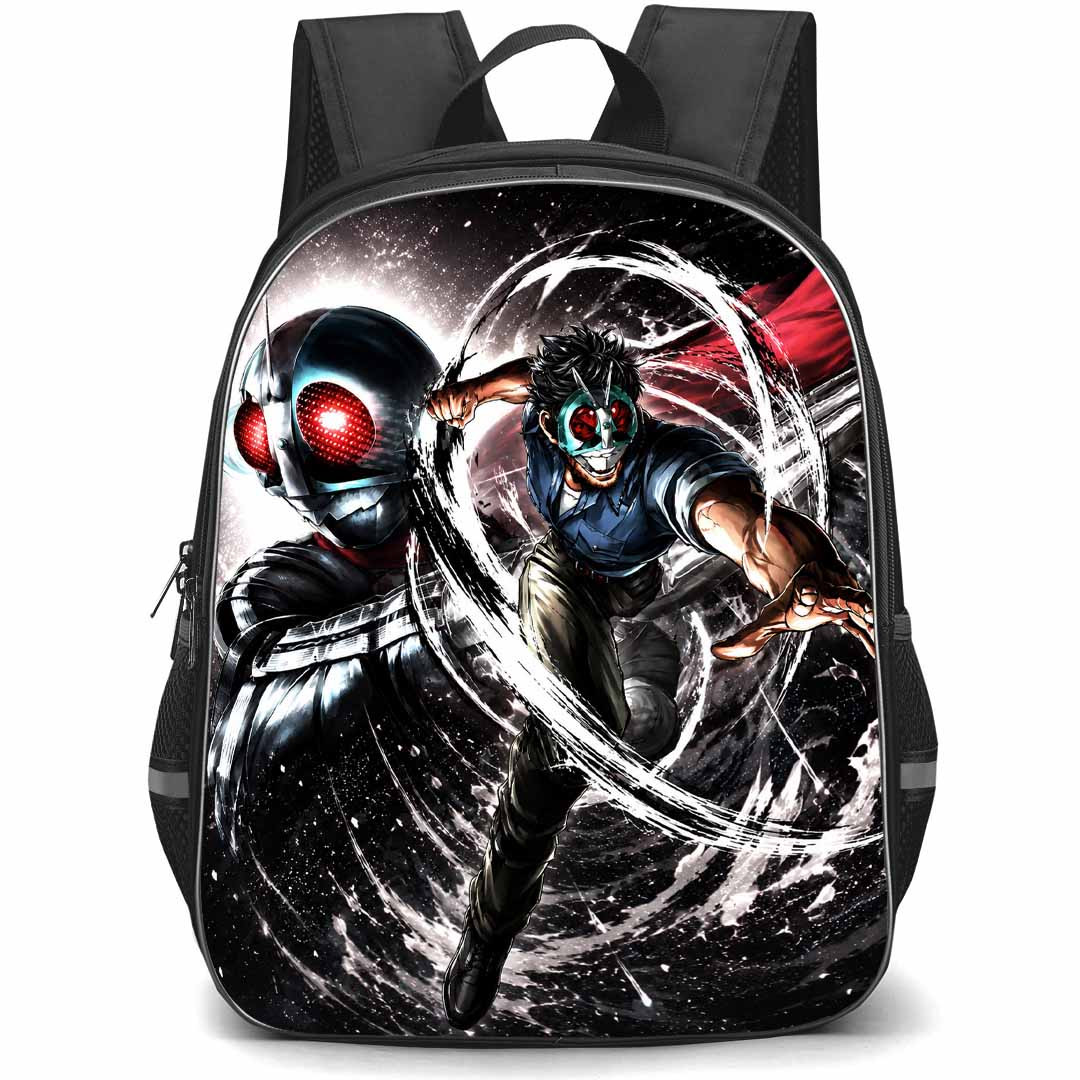 Tojima Wants To Be A Kamen Rider Tanzaburo Tojima Backpack School Bag StudentPack - Tanzaburo Tojima Flying Kick Anime Art Poster