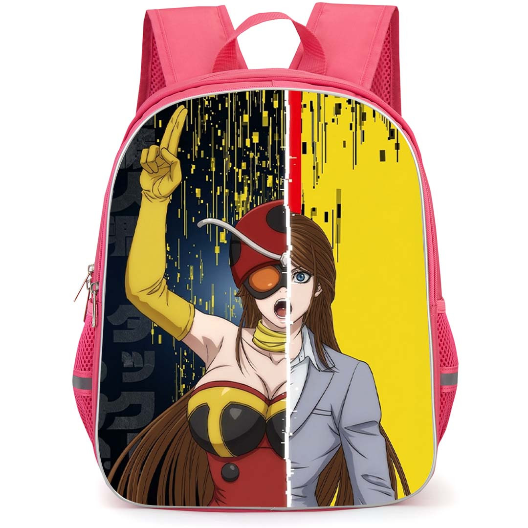 Tojima Wants To Be A Kamen Rider Yuriko Okada Backpack School Bag StudentPack - Yuriko Okada Split Face Tackle Transformation Art Poster