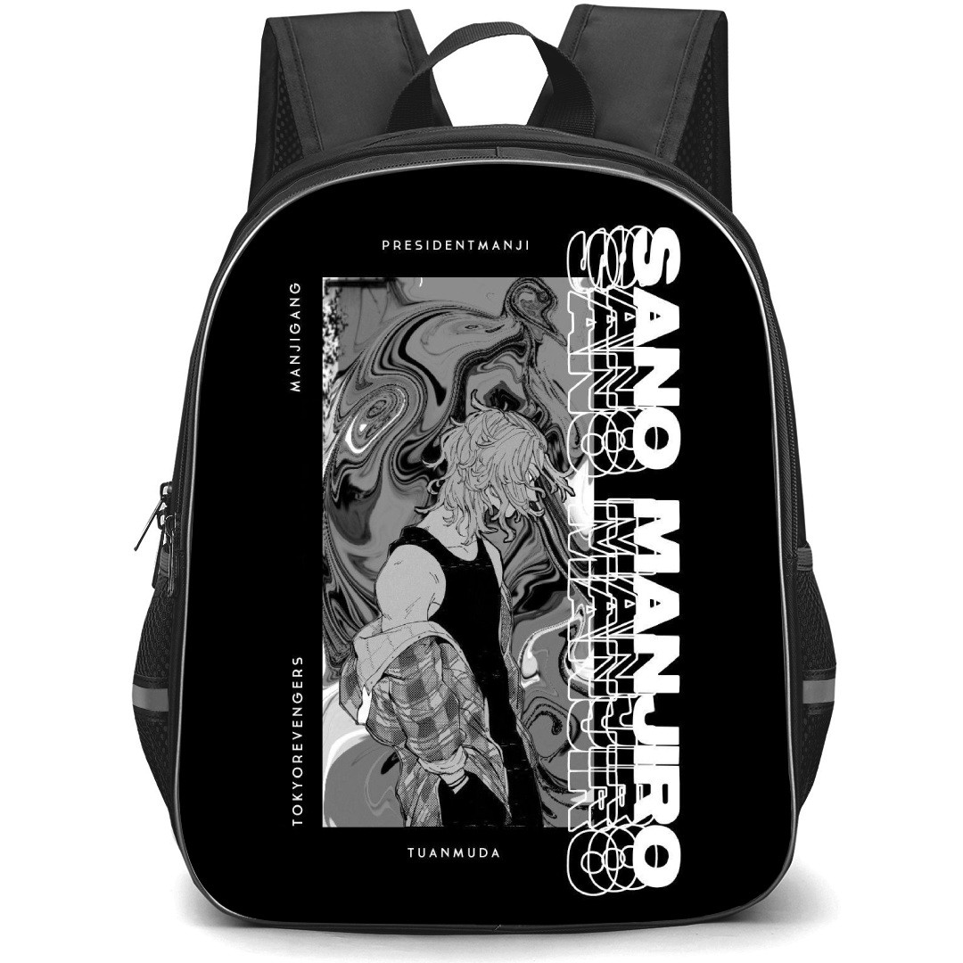 Tokyo Revengers Mikey Backpack StudentPack - Mikey Gray Side Portrait