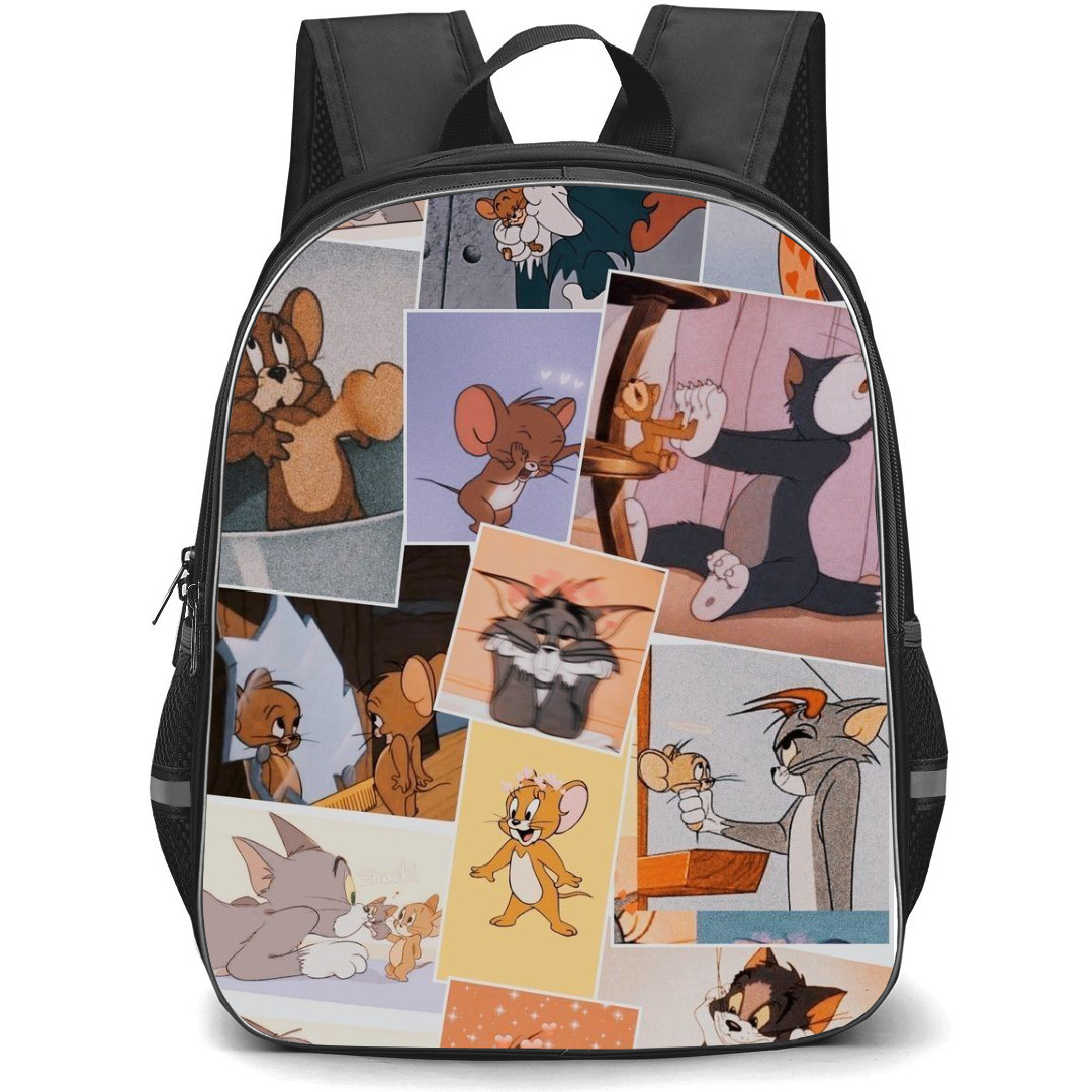 Tom and Jerry Backpack StudentPack - Tom and Jerry Cartoon Scenes Collage Vintage Art