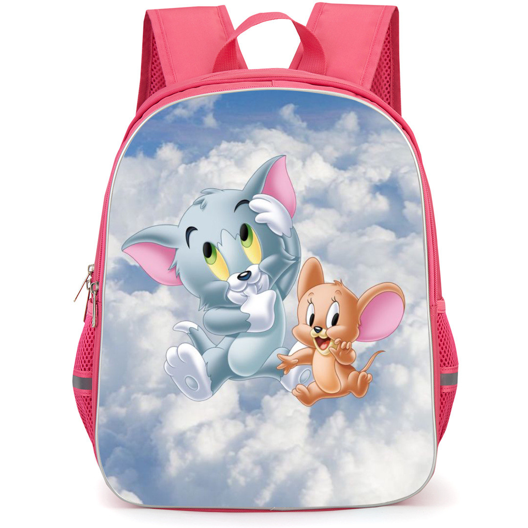 Tom and Jerry Backpack StudentPack - Tom and Jerry Cute 3d Art Playing In Clouds