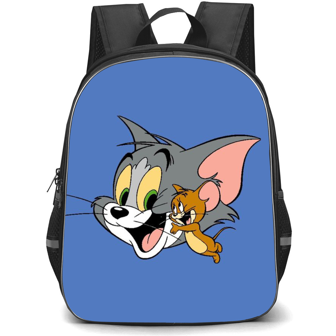 Tom and Jerry Backpack StudentPack - Tom and Jerry Happy Faces Portrait Blue Background