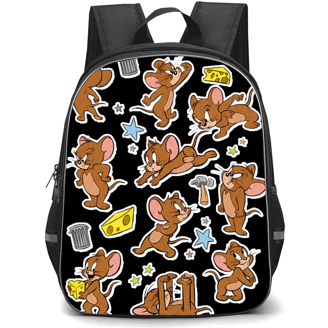 Tom And Jerry Jerry Backpack School Bag StudentPack - Jerry Expressions Vector Art Collage Sticker