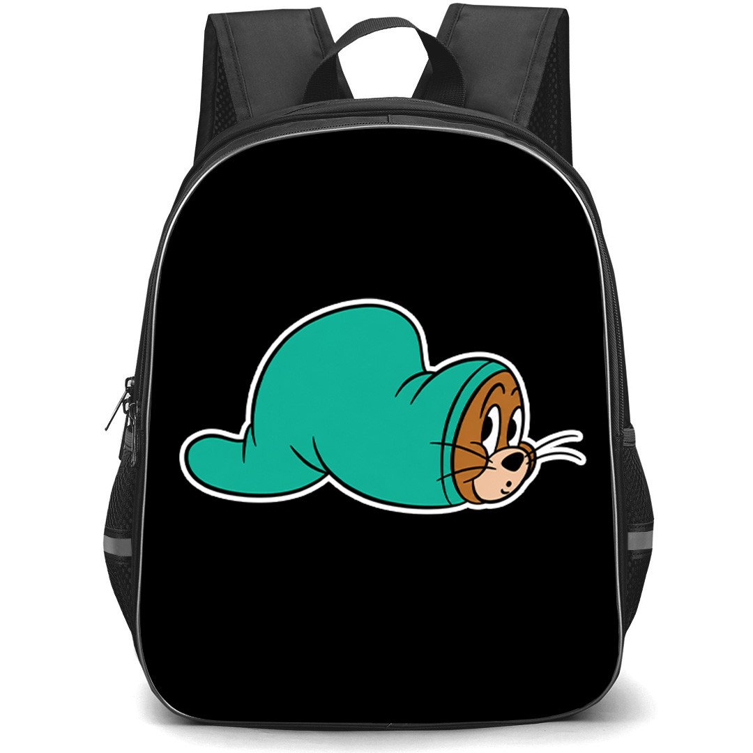 Tom And Jerry Jerry Backpack School Bag StudentPack - Jerry Inside a Green Sock Cartoon Art Sticker
