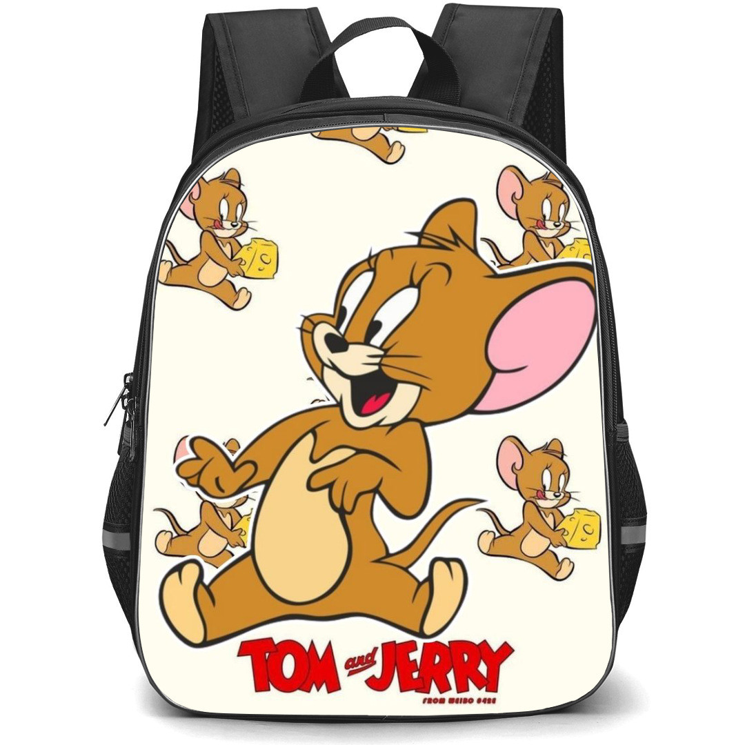 Tom and Jerry Jerry Backpack StudentPack - Jerry in Jerry Background Holding Cheese