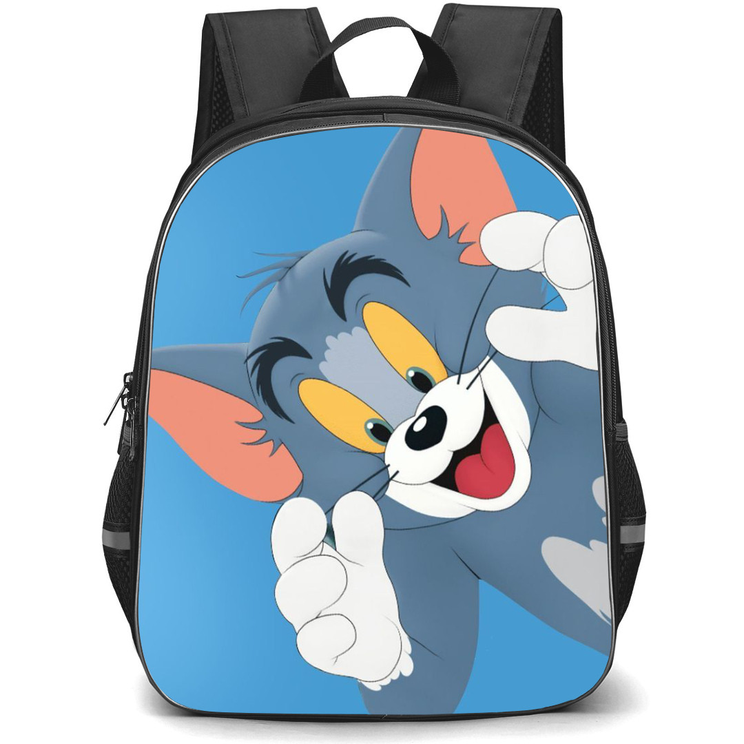 Tom and Jerry Backpack StudentPack - Tom and Jerry Smiling Portrait Blue Background