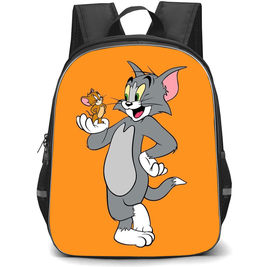 Tom and Jerry Backpack StudentPack - Tom and Jerry Standing Portrait Orange Background