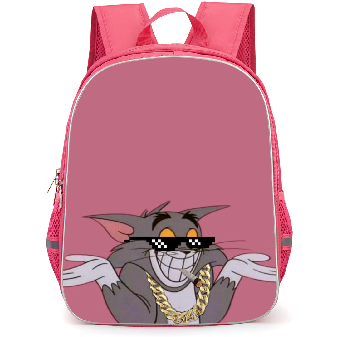 Tom and Jerry Tom Backpack StudentPack - Tom Gangter Pose Pink Background