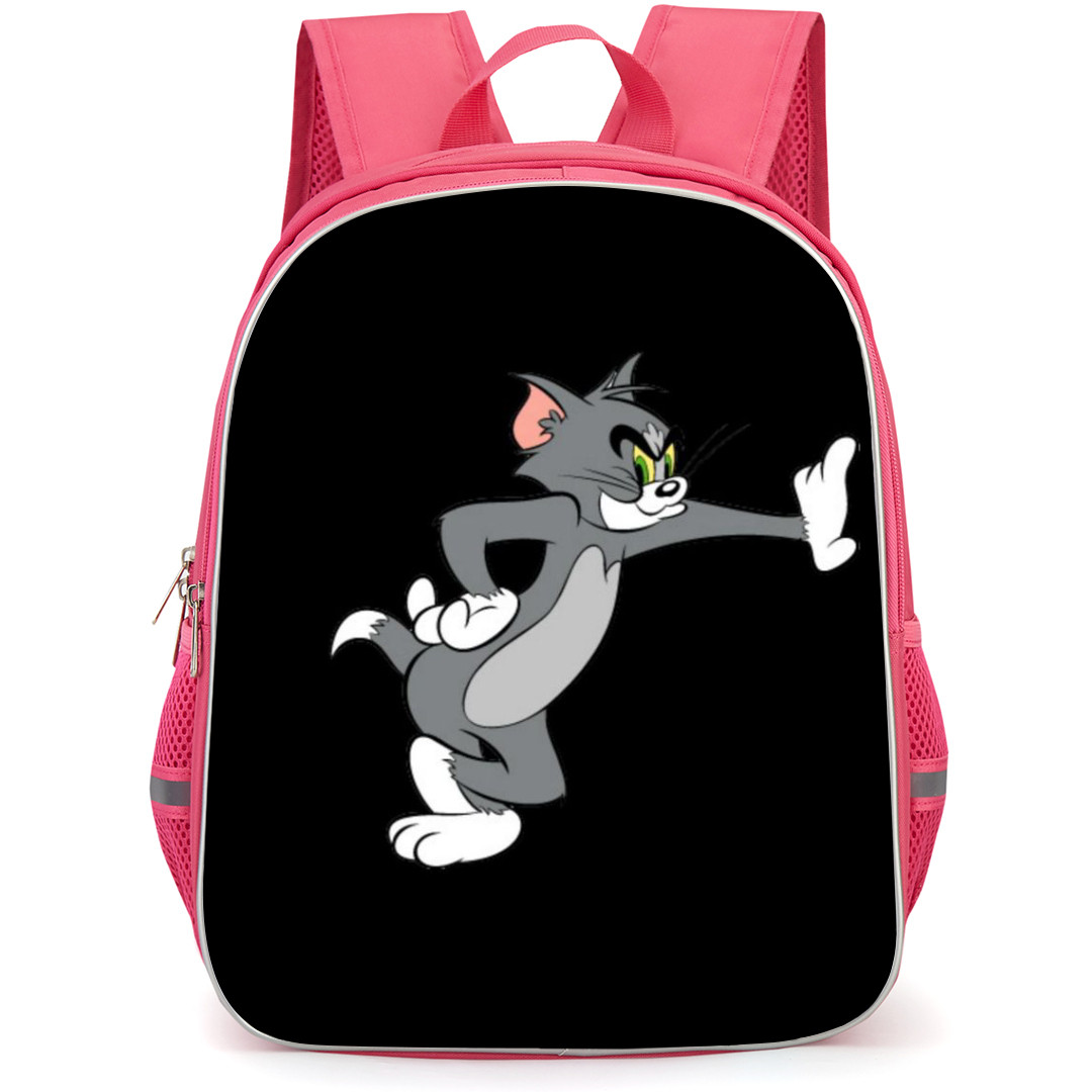 Tom and Jerry Tom Backpack StudentPack - Tom Grumpy Waiting in Black Background