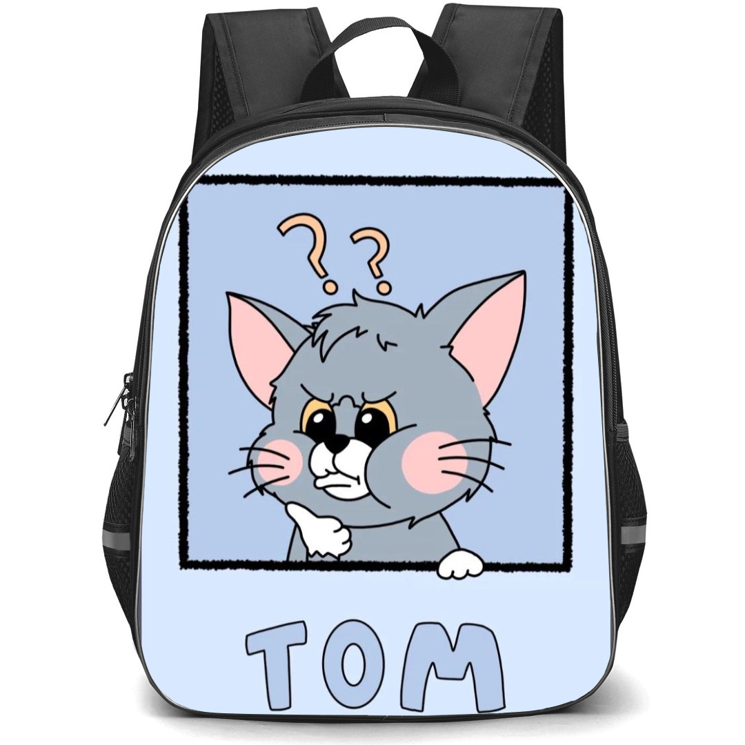Tom and Jerry Tom Backpack StudentPack - Tom Question Marks Blue Background