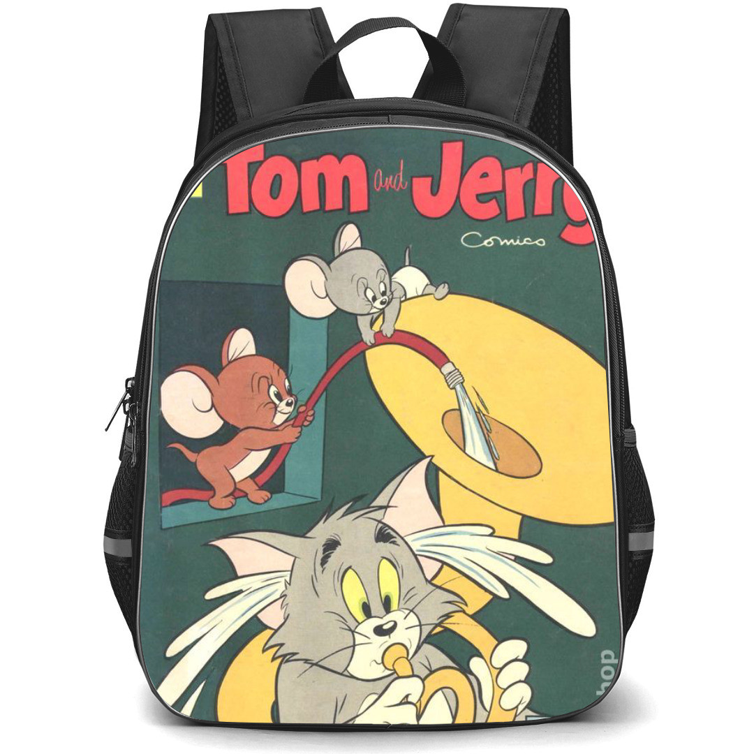 Tom and Jerry Backpack StudentPack - Tom and Jerry Vintage Comics Poster Watering French Horn