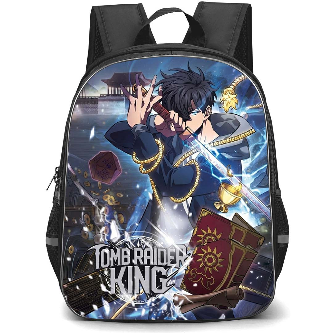 Tomb Raider King Seo Joo Heon Backpack School Bag StudentPack - Seo Joo Heon Sword Stance Portrait Series Poster