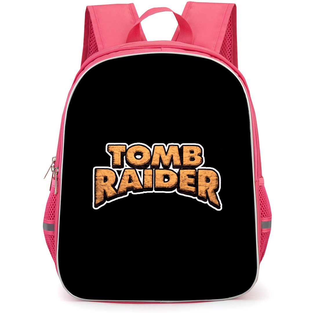 Tomb Raider Backpack School Bag StudentPack - Tomb Raider Game Logo Wordmark Sticker
