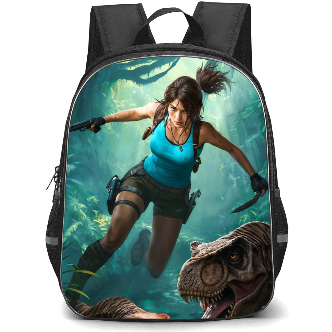 Tomb Raider Backpack StudentPack - Lara Avatar Jump Dinosaur