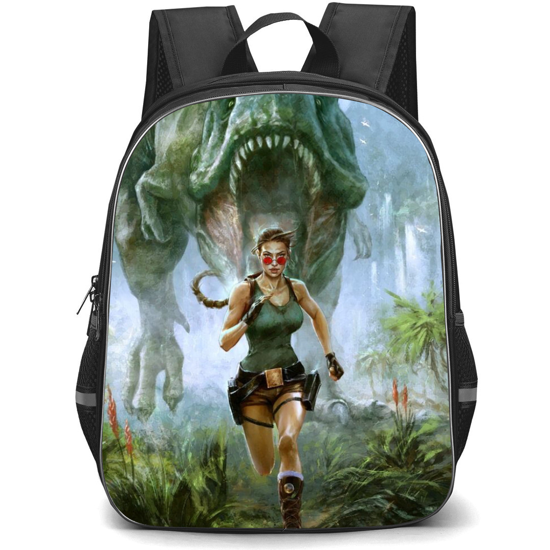 Tomb Raider Backpack StudentPack - Lara Run Dino Illustration Art