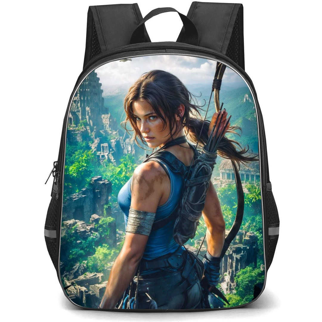 Tomb Raider Backpack StudentPack - Lara Side Portrait Back Bow