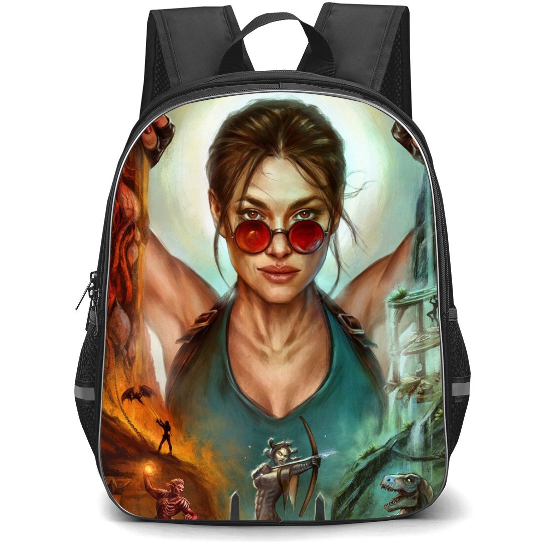 Tomb Raider Backpack StudentPack - Lara Avatar Sunglasses Illustration Art