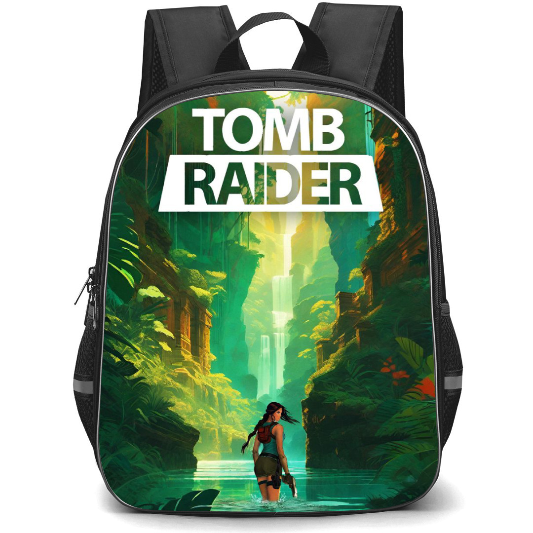 Tomb Raider Backpack StudentPack - Lara Avatar Wordmark Green Background