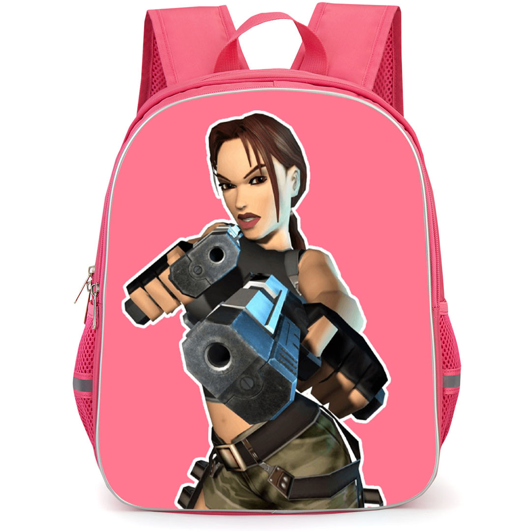 Tomb Raider Lara Croft Backpack School Bag StudentPack - Lara Croft Fierce Aim Pistol Portrait Sticker