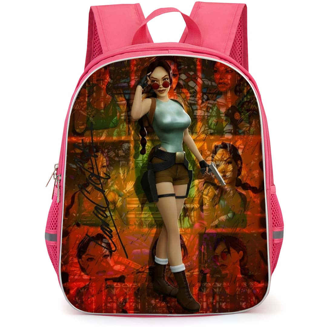 Tomb Raider Lara Croft Backpack School Bag StudentPack - Lara Croft Portrait Collage Poster