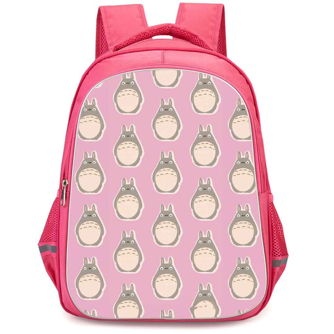 My Neighbor Totoro Backpack StudentPack - My Neighbor Totoro Pattern Art On Pink Background