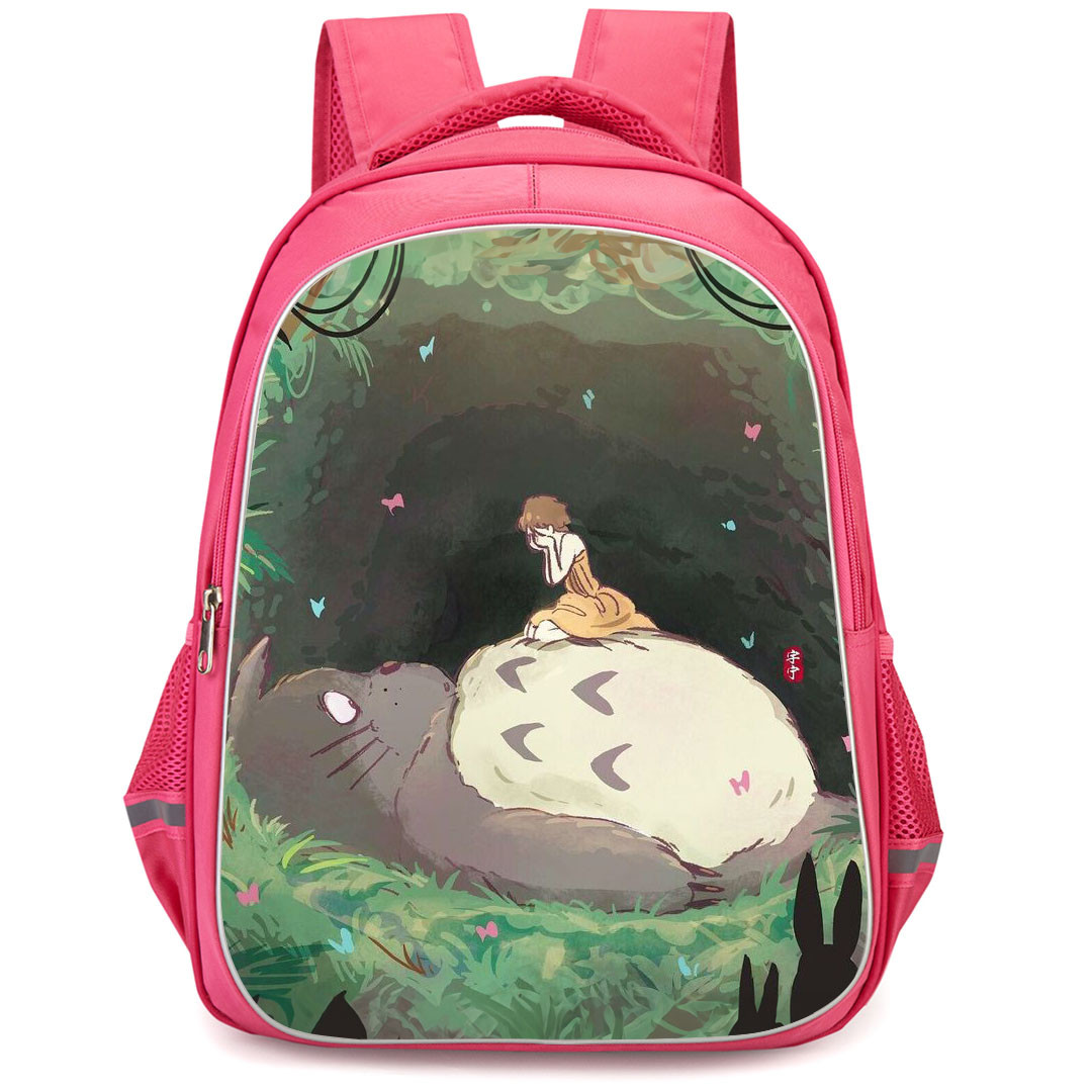 My Neighbor Totoro Satsuki Backpack StudentPack - Satsuki Sitting On Totoro Art Poster