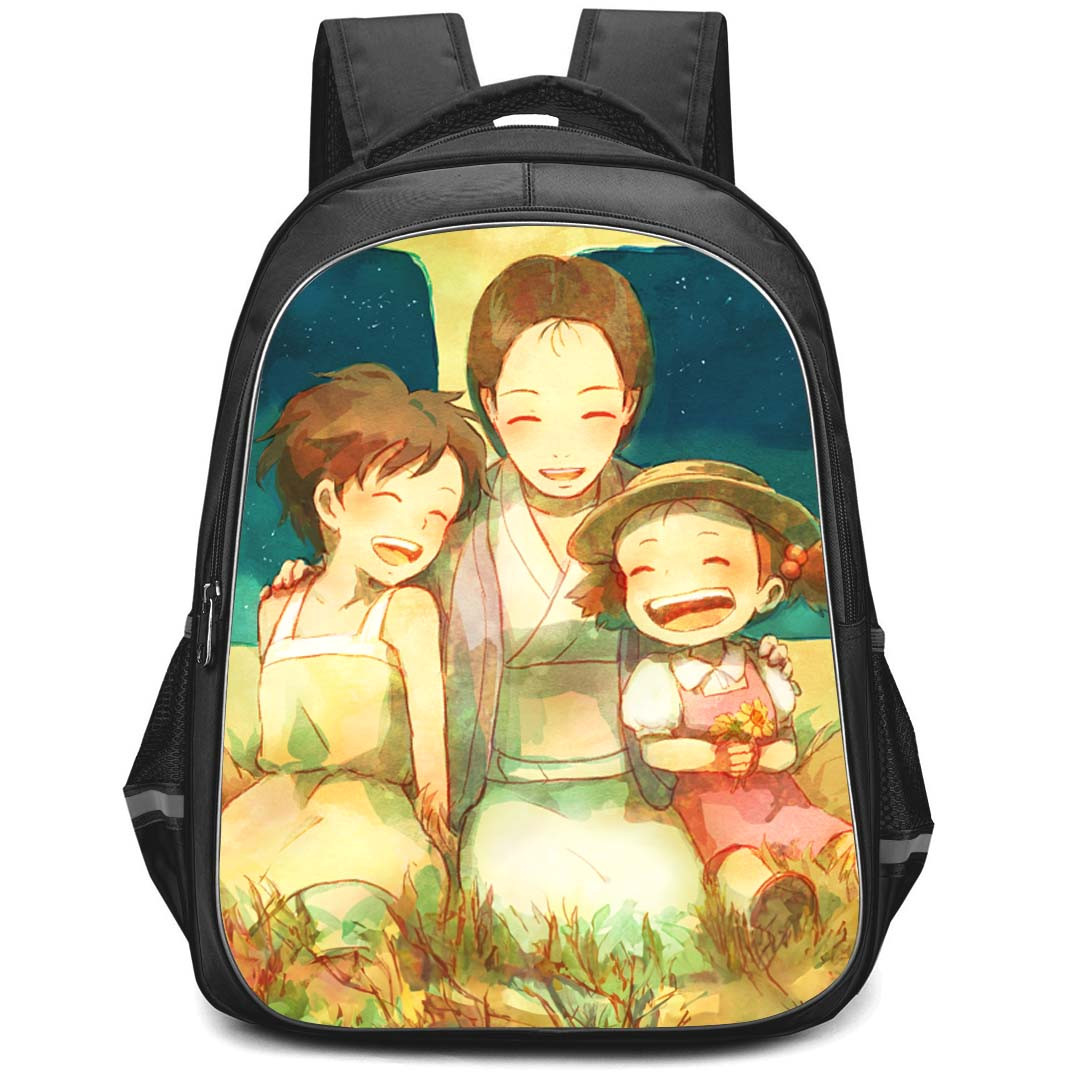 My Neighbor Totoro Backpack StudentPack - My Neighbor Totoro Satsuki Mei And Yasuko Smiling