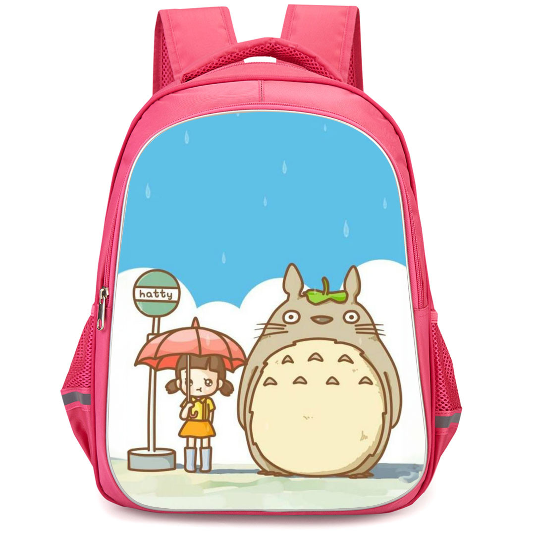 My Neighbor Totoro Backpack StudentPack - Totoro Standing Under Rain Ghibli Art Poster