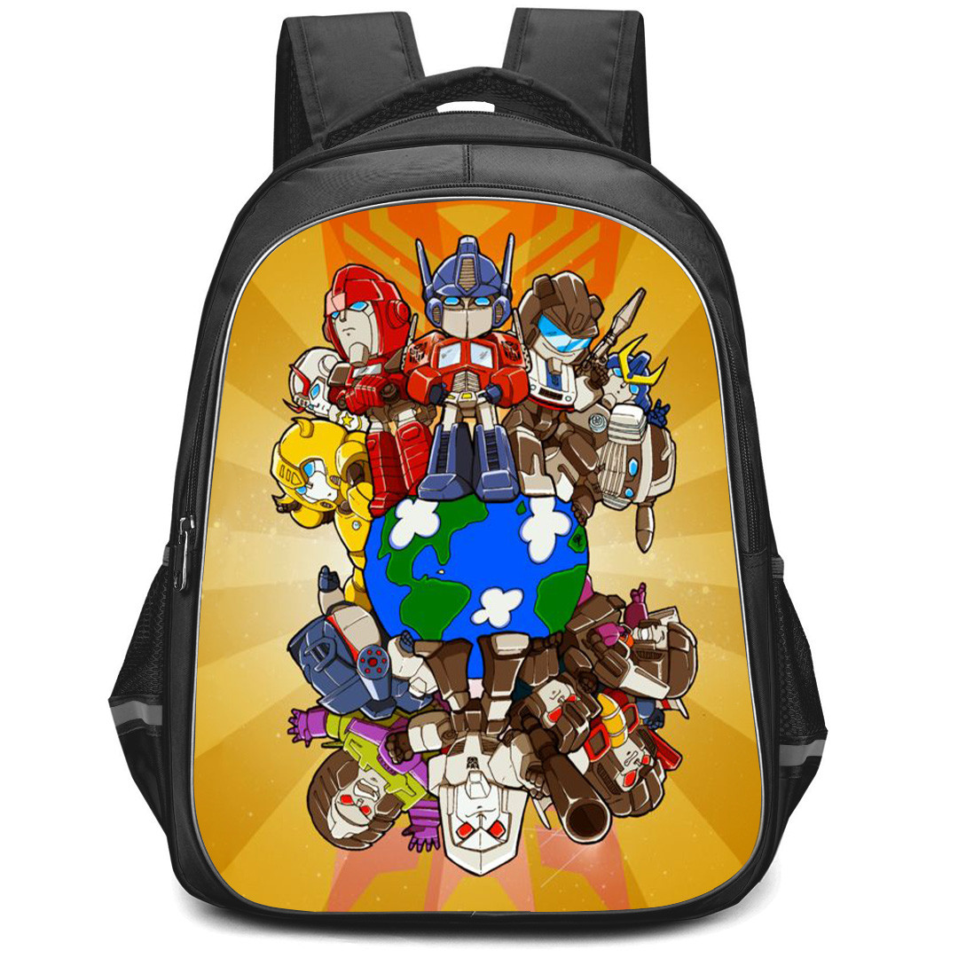 Transformers Autobot Backpack StudentPack - Autobot Upside Down Chibi Art