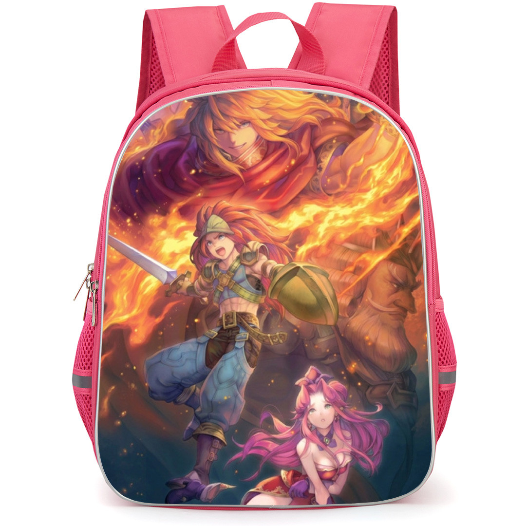 Trials Of Mana Backpack School Bag StudentPack - Trials Of Mana Characters Fire Fighting Portrait Poster