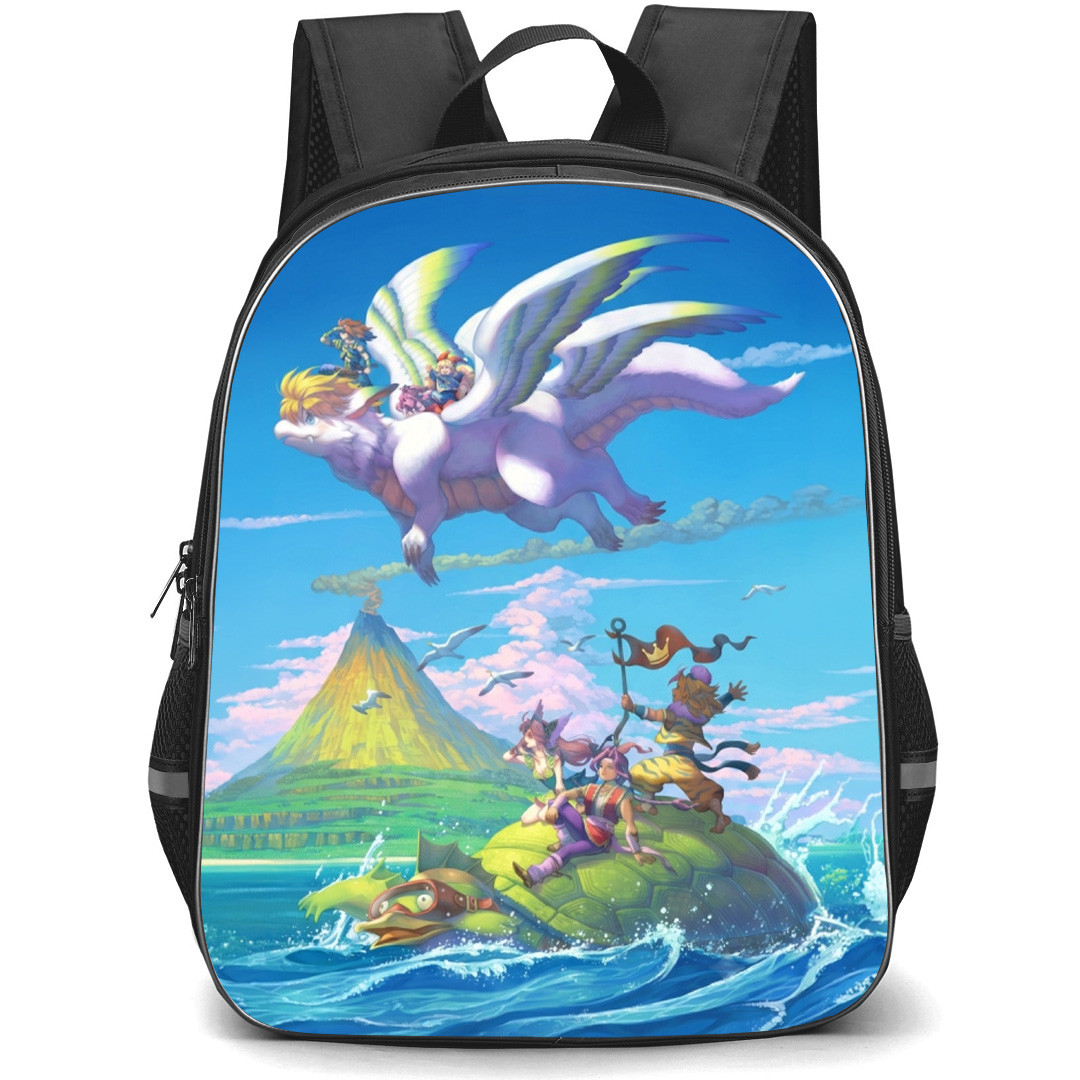 Trials Of Mana Backpack School Bag StudentPack - Trials Of Mana Characters Riding Creatures Poster