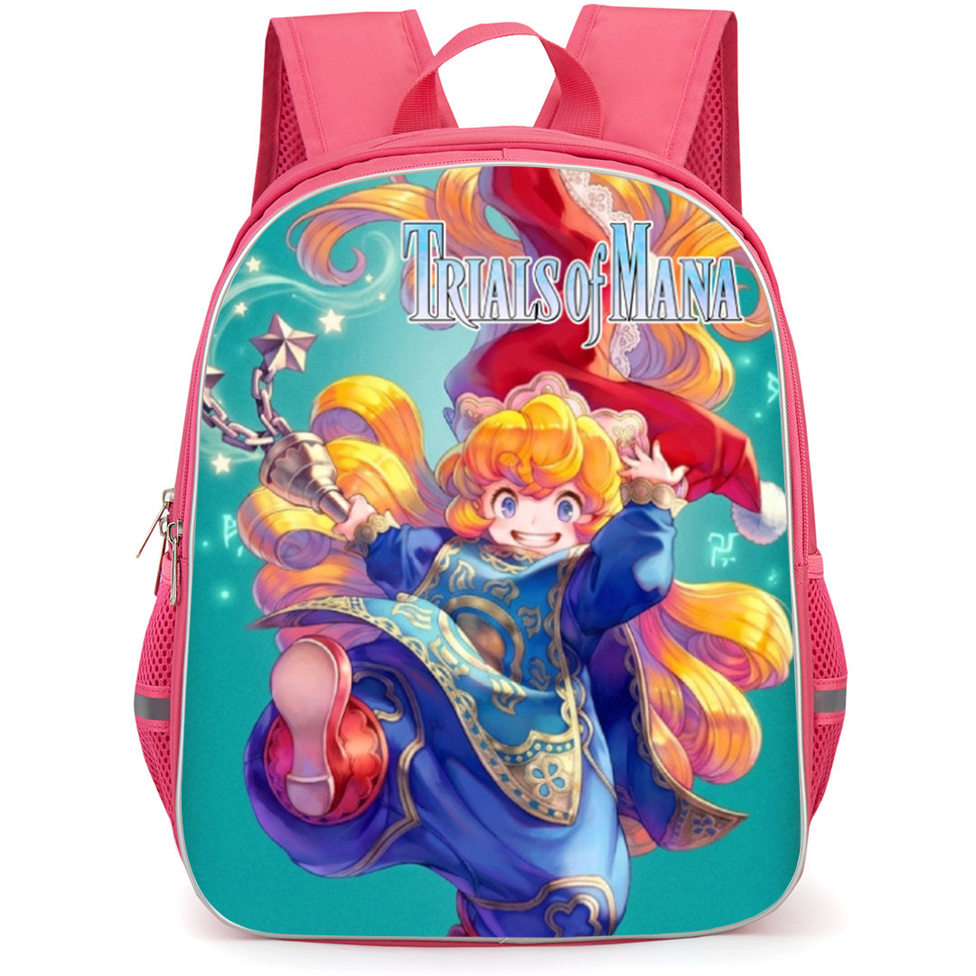 Trials Of Mana Charlotte Backpack School Bag StudentPack - Charlotte Kicking Happy Portrait Poster