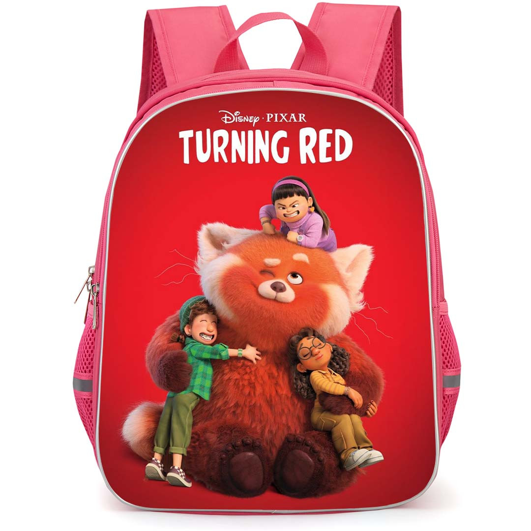 Turning Red Backpack StudentPack - Turning Red Movie Characters On Red Background Poster