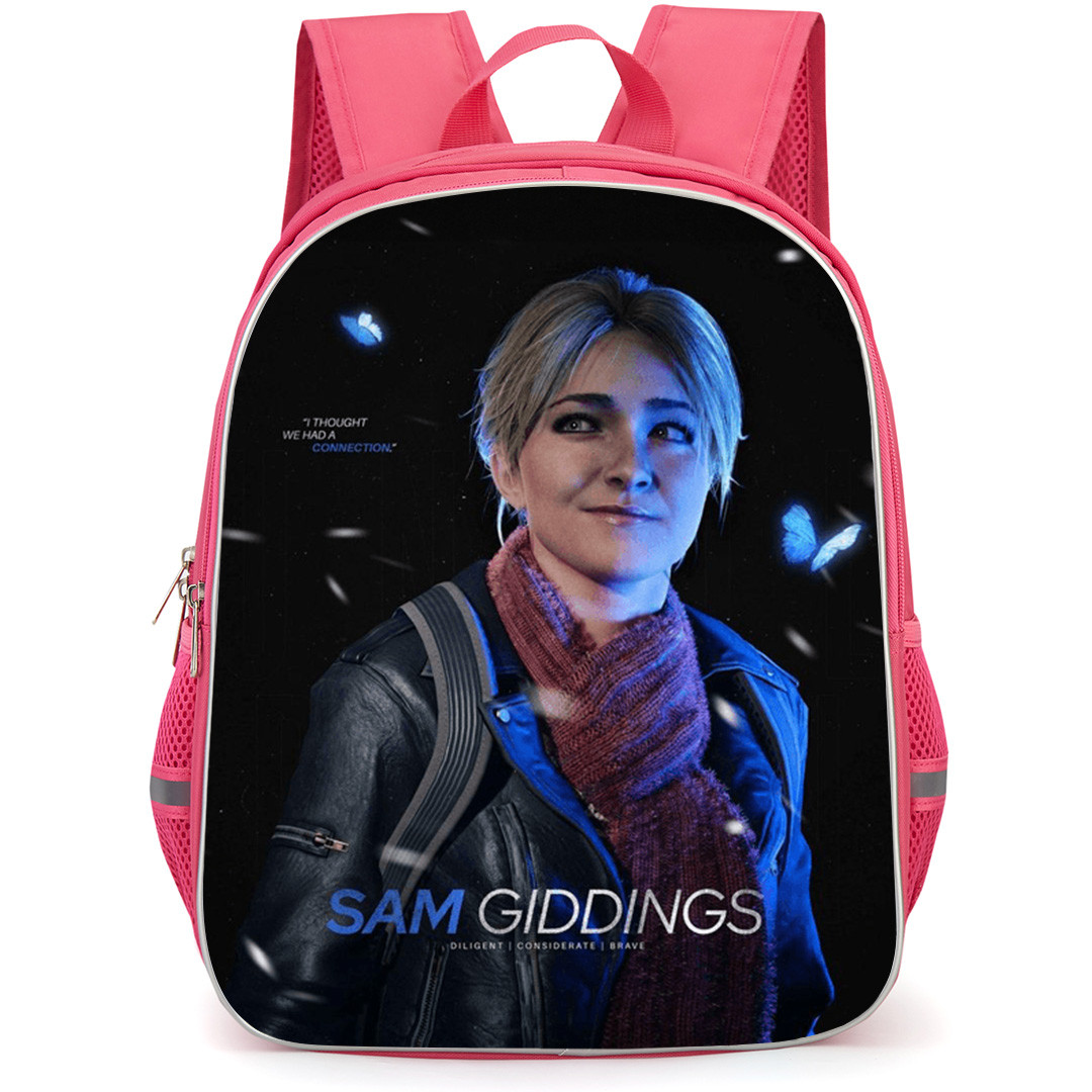 Until Dawn Sam Giddings Backpack School Bag StudentPack - Sam Giddings Character Butterfly Effect Portrait