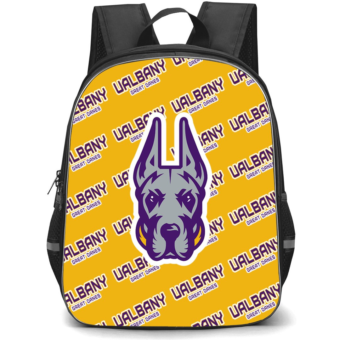 Albany Great Danes Backpack StudentPack - University at Albany, SUNY Great Danes College Football Medley Monogram Wordmark